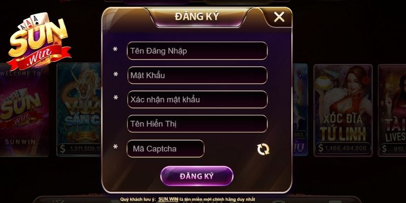 Đăng ký tài khoản Sunwin dễ dàng và nhanh chóng