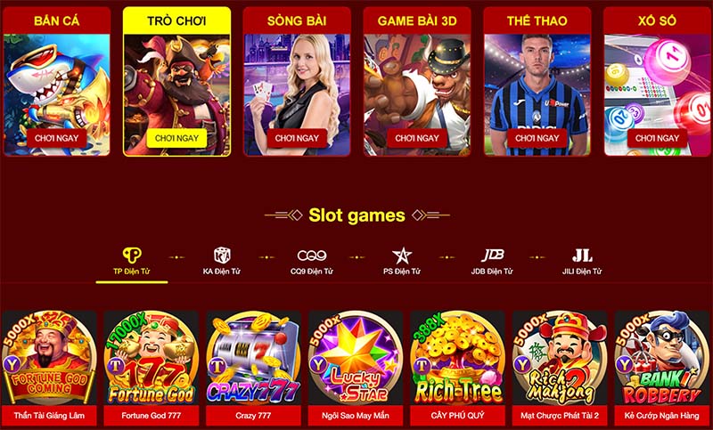 Kho game đa dạng phong phú