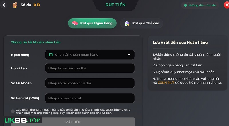 Rút tiền ngân hàng nhanh chóng và tiện lợi